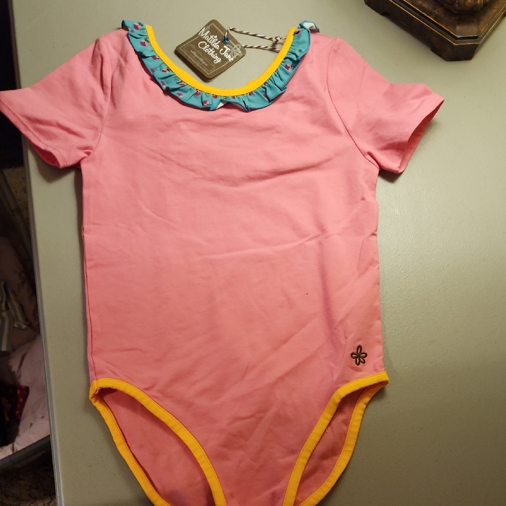 Matilda Jane Pink Bodysuit with Yellow and Blue Accents